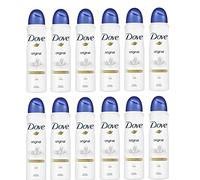 Dove Original Lot de 12 déodorants en spray 0 % alcool 48 h Anti-transpirant 150 ml