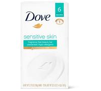 Dove Pains de beauté pour peau sensible - Crème hydratante - Non parfumés - 6 pains de 120 g