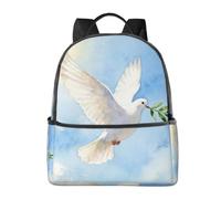 Dove Sac à dos de voyage léger avec housse pour ordinateur portable Motif branche d'olivier