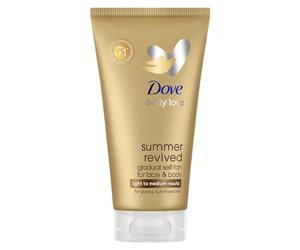 Dove Summer Revived Lot de 2 lotions autobronzantes progressives pour le visage et le corps avec aloe vera et glycérine pour un bronzage progressif et soyeux 75 ml