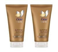 Dove Summer Revived Lotion Autobronzante Progressive Visage & Corps Teinte Moyenne à Foncée avec aloe vera et glycérine pour un bronzage progressif effet soleil et une peau douce, 2 x 75 ml