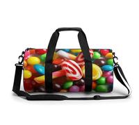 Dove Sun Art Petit sac de sport de voyage avec compartiment pour homme et femme, Bonbons colorés., 17.7in/9in/9in
