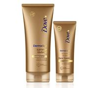 Dove Unilever DermaSpa Lotion pour le corps Summer Revived autobronzante moyenne à foncée, 200 ml avec crème pour le visage Derma Spa, 75 ml, ensemble de 2 pièces