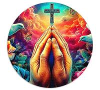 Doves in Paradise 1000 Pièces Puzzle Circulaire Puzzle Adulte pour Enfants Jeu Cadeau Unique Difficile Impossiblepour Adultes De l'art De La Décoration Moderne 1000pcs (67.5x67.5cm)