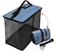 Dovesun 10 Gallons Épuisette de Pêche Flottant, Filet de Pêche Pliable Revêtement en Caoutchouc à Séchage Rapide Panier de Pêche Filet de pêche pour vairons Crabes