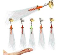 Dovesun 5 Pièces Leurres de Pêche à la Mouche Crazy Charlie Mouches Artificielles pour Pêche en Eau Leurres Tournants pour Black Bass, Crapet, Brochet, Truite Accessoires de Pêche à la Mouche #10