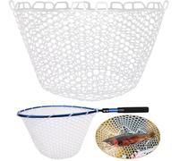 Dovesun Filet de Peche de Remplacement en Caoutchouc sans Poignée Filet de Pêche Noir Transparent pour Eau Douce Eau Salée Filet Peche 5 Tailles