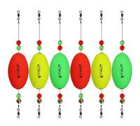 Dovesun Flotteurs de pêche, Bouchon de pêche Flotteurs de pêche Set Flotteurs de pêche Lestés pour Eau Salée Eau Douce Forme Oval 6pièces