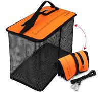 Dovesun Panier de Pêche Flottant, Filet à Poisson Pliable et Portable - Séchage Rapide en Caoutchouc Enduit - Cage de Stockage d'Appâts de Pêche 10 Gallons