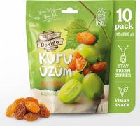 Dovido Sultanines 200 g sans pépins non soufrées vegan raisins snack lot 10