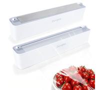 Dovipira 2 Pièces Distributeur Dérouleur Papier Aluminium Film Alimentaire | Montage Magnétique et Adhésif, Rangement Papier Alu et Film Alimentaire avec Coupe Adapté au Film jusqu'à 32,5cm × 100m