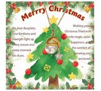 Dovishire Collier de Noël pour fille, breloque étoile et perle sur chaîne, bijoux de Noël pour fille, pendentif de vacances, accessoire de saison festive