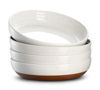 DOWAN 21.6cm Assiette Plate, Bols à Pâtes Lot de 4, Assiette Plats en Céramique| Grès, Apéritif, Sandwichs, Ensemble de 4, Gâteau pour Mariage, Fête, Pendaison de Crémaillère