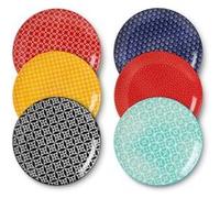 DOWAN Assiettes de dîner en céramique de 25,4 cm, ensemble de 6 Colorée G