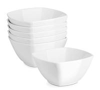 DOWAN Bols à céréales, 750 ml / 15cm bol petit dejeuner,bol blanc porcelaine,Lot de 6