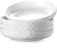 DOWAN Bols à pâtes, 1597ml grands bols à salade, 25cm assiettes bols set de 4, assiettes à soupe blanches pour la cuisine