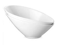 DOWAN Bols à salade inclinés de 770 ml, 2 paquets - Bols de service inclinés de 24,1 cm Blanc