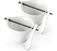 DOWAN Bols ramen, bols à nouilles, ensemble de 2 Blanc