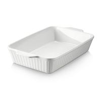 DOWAN Casserole, 9x13 plat de cuisson en céramique, grand plat à lasagne profond pour le four, 4.2 quarts plat de cuisson avec poignées, résistant au four et durable pour lasagne, cadeau de mariage