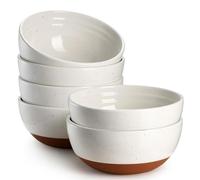 DOWAN Ceramic Bowls Lot de 6 bols à céréales - 680 ml - Bols à céréales pour dessert, soupes, salade - bols en porcelaine - Passe au micro-ondes et au lave-vaisselle - Blanc albâtre