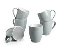 DOWAN Ensemble de tasses à café, grande tasse à café de 510 ml, lot de 6 avec poignée, gris Gris