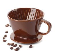 DOWAN Goutteur à café non électrique, accessoires d'infusion lente en porcelaine pour la maison, le café, les restaurants, machine à infuser manuelle facile, marron