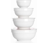 DOWAN Bols en céramique avec couvercles, 1,9 L / 1,2 L / 650 ml / 350 ml, ensemble de 4