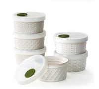 DOWAN Lot de 6 ramequins en porcelaine avec couvercles, ramequins pour crème brûlée, bols en céramique de 140 ml, résistants au four, pour soufflés, desserts, casseroles et trempettes