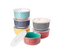 DOWAN Ramequins Lot, 6 X 180 ml Ramequins et Moules à Soufflés en Porcelaine, Ramequin Dessert pour Muffin, Ramequin Four à Pâtisserie, Glace, Sauce, Fruit, Collation, Ø 10cm-Couleurs Vives