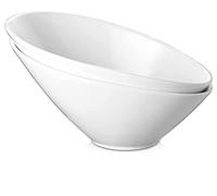 DOWAN Saladiers en Porcelaine, 26 oz/770 ml Lot de 2 Bols de Service, Bol en Céramique Blanche pour Salade, Pâtes, Soupe, Riz, Fruits, Préparation, Passe au Four et au Lave-vaisselle, Blanc