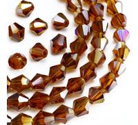 Dowarm 250 pices de perles de cristal facettes de 6 mm pour la fabrication de bijoux, bracelets, colliers, poupes, perles d'espacement en vra