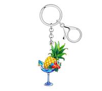 DOWAY Acrylique Cocktail Ananas Porte-clés Charms Fruit Tropical Porte-clés Ananas Cadeaux pour Femmes Filles Sac à dos Accessoires (Multicolore)