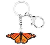 DOWAY Acrylique Coloré Morpho Floral Papillon Porte-Clés Breloque Insecte Porte-Clés Pour Femme Fille Sacs À Main Porte-Monnaie Ceinture Décorative (Vin)