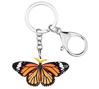 DOWAY Acrylique Coloré Morpho Floral Papillon Porte-Clés Breloque Insecte Porte-Clés Pour Femme Fille Sacs À Main Porte-Monnaie Ceinture Décorative (Sky)