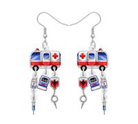 DOWAY Acrylique Mignon Infirmière Kit Médical Ambulance Cœur Boucles d'oreilles Bijoux Infirmière Semaine Cadeaux pour Femmes Filles Assistant Médical Cadeaux, M, Acrylique, Pas de gemme