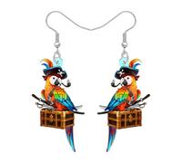 DOWAY Boucles d'oreilles pendantes amusantes en acrylique avec perroquet - Bijoux pour les amateurs d'oiseaux - Cadeau pour femme, Medium, Acrylique, Pas de gemme