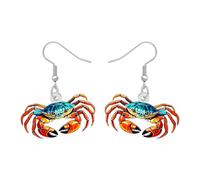 DOWAY Boucles d'oreilles pendantes en forme de crabe de mer en acrylique, bijoux d'été, bijoux d'été, cadeaux pour femme, maman, amoureux de la plage, Medium, Acrylique, Pas de gemme