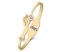 DOWAY Bracelet en acier inoxydable avec motif teckel pour femmes et filles