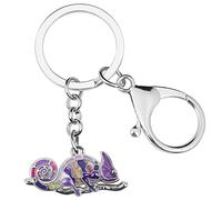 DOWAY Enamel Cute Lizard Gecko Keychain Keyring Charm For Handbags Purses Bags Belts Decor Gift (Caméléon Iris)