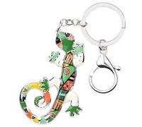 DOWAY Enamel Cute Lizard Gecko Keychain Keyring Charm For Handbags Purses Bags Belts Decor Gift (Vert)