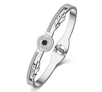 DOWAY Joli bracelet mexicain en acier inoxydable contre le mauvais œil - Bijoux pour femmes et filles - Protection des yeux porte-bonheur - Cadeau Pulseras, Medium, Acier inoxydable, Strass