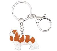 DOWAY Porte-clés Cavalier King Charles Spaniel en émail pour femme - marron -