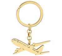 DOWAY Porte-clés D'Avion Porte-clés D'HéLicoptèRe Porte-clés D'HéLice pour Les Voyageuses Femme Hôtesses De L'Air Charms Accessoires Essentiels (Plaqué Or Avion)