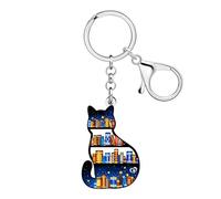 DOWAY Porte-clés en acrylique en forme d'animaux - Accessoires de livres - Cadeaux pour les amateurs de livres, les femmes, les bibliothèques et les lecteurs, noir, Medium