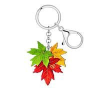DOWAY Porte-clés en acrylique en forme de feuille d'érable - Accessoires d'automne - Plante - Nature - Cadeau d'automne pour femmes et filles, coloré, Medium