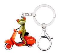 DOWAY Porte-clés en acrylique en forme de grenouille avec pendentif en forme de cœur pour femme et fille, orange, M