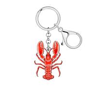 DOWAY Porte-clés homard mignon en acrylique - Accessoires - Porte-clés en forme d'écrevisses - Cadeau pour femme et enfant, Rouge, Medium