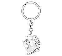 DOWAY Porte-clés Poule De La Ferme Cadeaux Poule Charms Pendentifs pour Porte-clés De Voiture Cadeaux pour Femme Filles (Acier Inoxydable Plaqué Argent C)