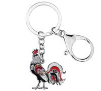 DOWAY Porte-clés Poule De La Ferme Cadeaux Poule Charms Pendentifs pour Porte-clés De Voiture Cadeaux pour Femme Filles (Ebène)