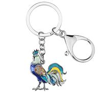 DOWAY Porte-clés Poule De La Ferme Cadeaux Poule Charms Pendentifs pour Porte-clés De Voiture Cadeaux pour Femme Filles (Marine)